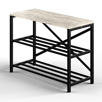 Обувница лофт GUTTA 500х690х290 (3 полки) черный/патина